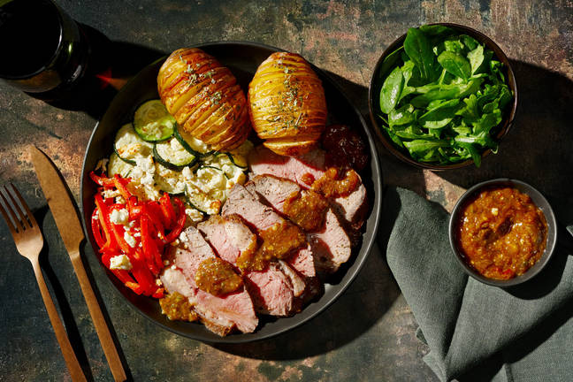 Abuela’s Glazed Roast Beef & Fetta Veggies