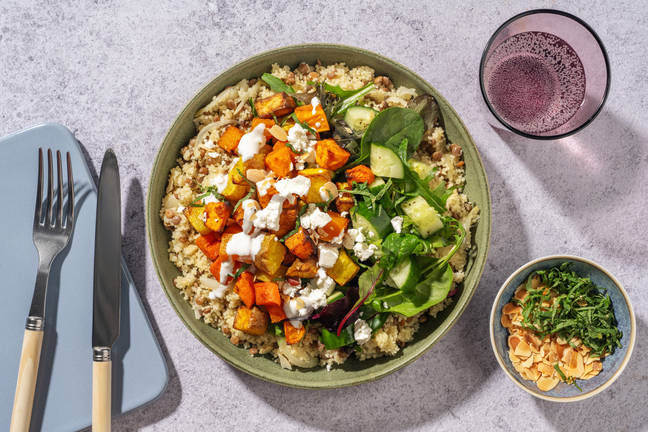 Baked Veggie Medley & Lentil-Couscous Bowl