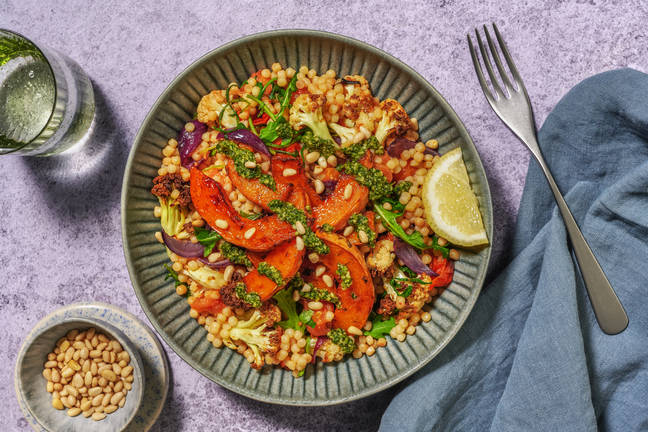 Garlicky Pumpkin & Veggie Pearl Couscous