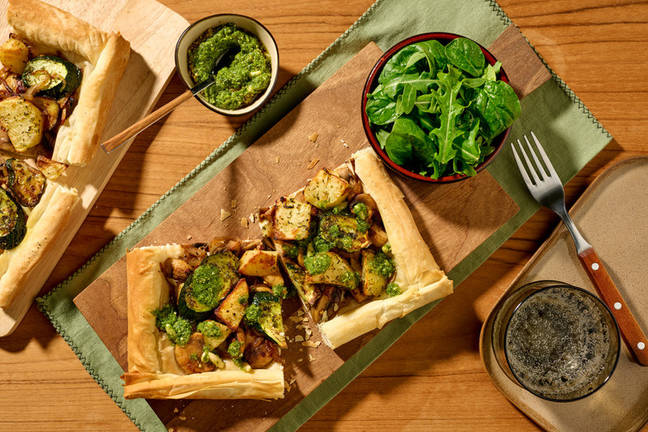 Mushroom, Onion & Potato Filo Galette