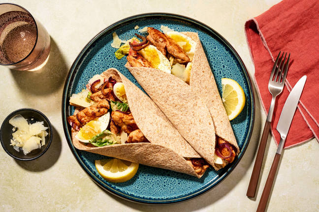 Sportersfavoriet: Caesar-stijl wraps met kip