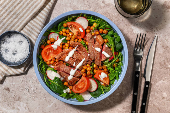 Seared Beef & Chermoula Chickpea Salad 
