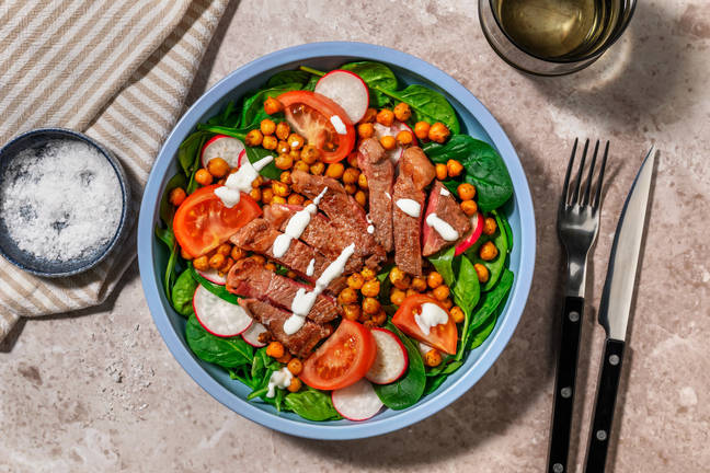 Seared Beef & Chermoula Chickpea Salad 
