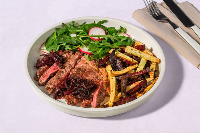 Herby Seared Beef Steak & Veggie Fries