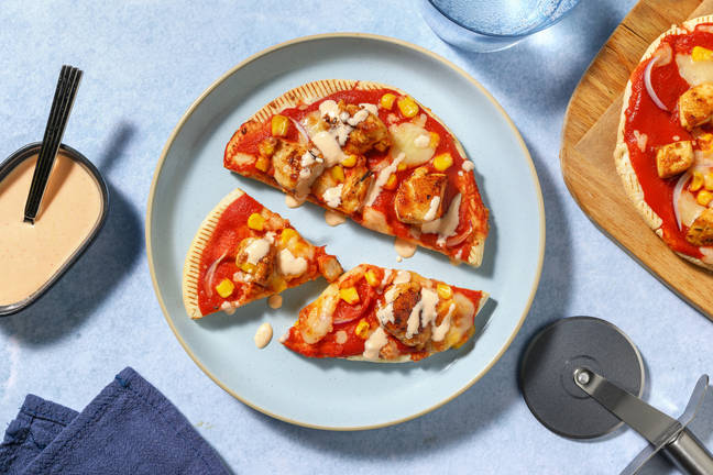 Peri-Peri Chicken & Corn Flatbread Pizzas