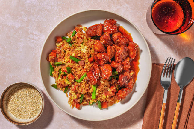 Sesame Lemon Chicken & Bacon Fried Rice
