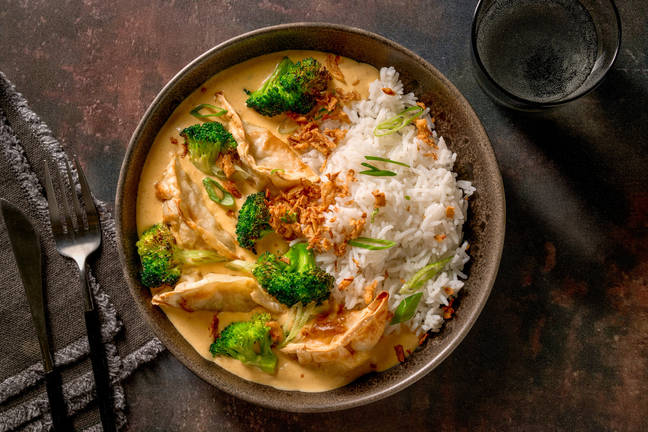 Luxe Thai Red Curry & Pork Dumpling Bake