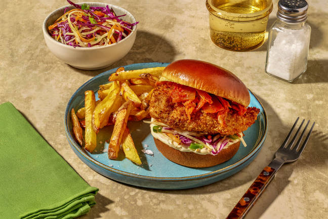 Korean Crumbed Chicken & Kimchi Burger