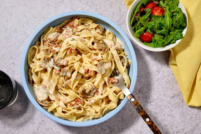 Creamy Bacon & Mushroom Fettuccine