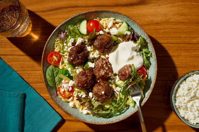Greek Lamb Keftedes & Veggie Risoni Salad