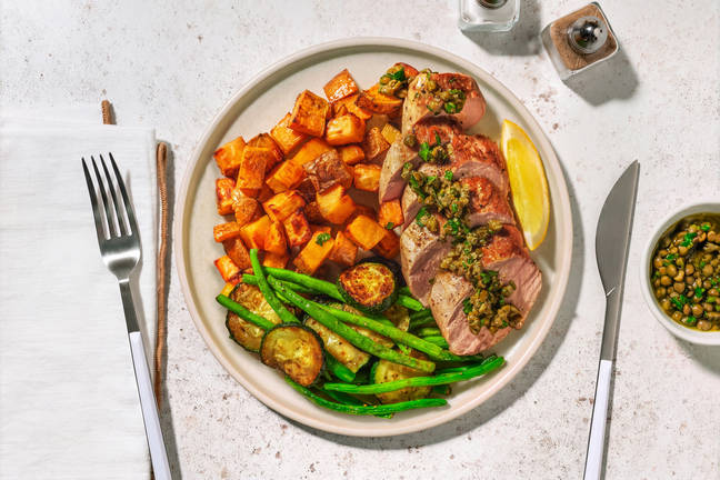 Seared Pork Fillet & Zingy Caper Butter