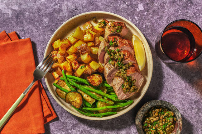 Seared Pork Fillet & Zingy Caper Butter