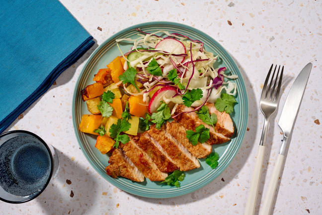 Sticky Asian Spiced Chicken & Radish Slaw