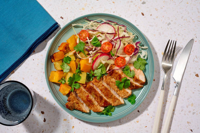Sticky Asian Spiced Chicken & Radish Slaw