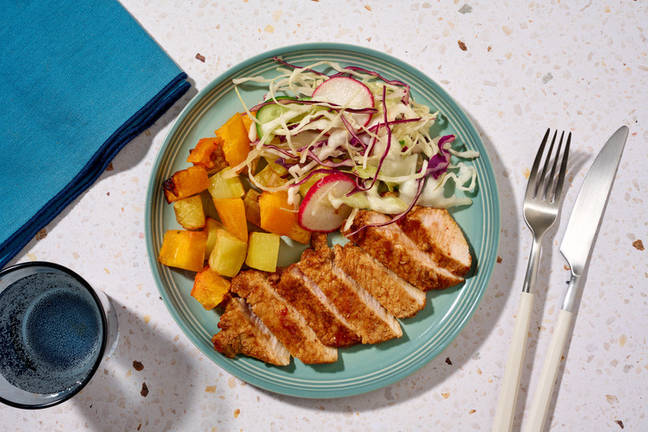 Sticky Asian Spiced Chicken & Radish Slaw