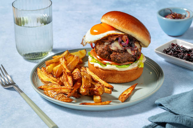 Stacked Kiwi Beef Burger & Hand-Cut Fries