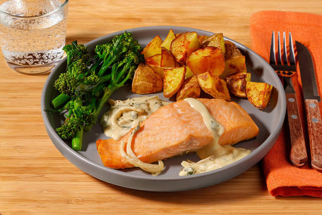 Scandi-Style Salmon & Tangy Parsley Sauce