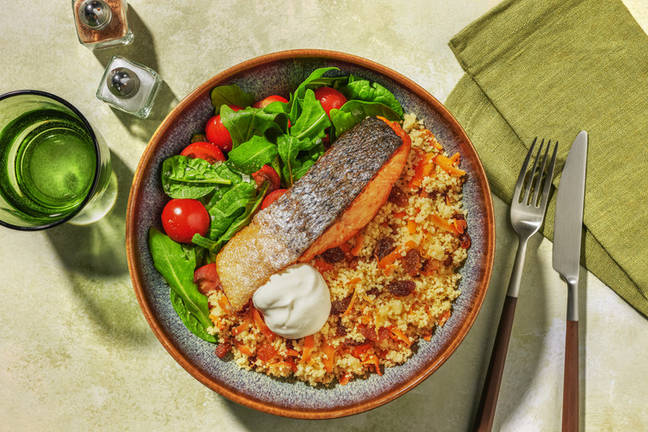 Sticky Chermoula Salmon & Jewelled Couscous