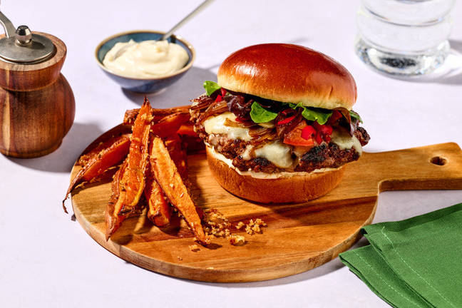 Smashed Beef Cheeseburger & Tomato Relish