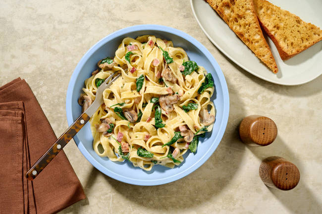 Bacon & Mushroom Fettuccine Boscaiola