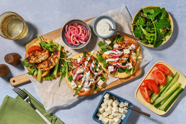 Loaded Greek-Style Chicken Gyros Bar