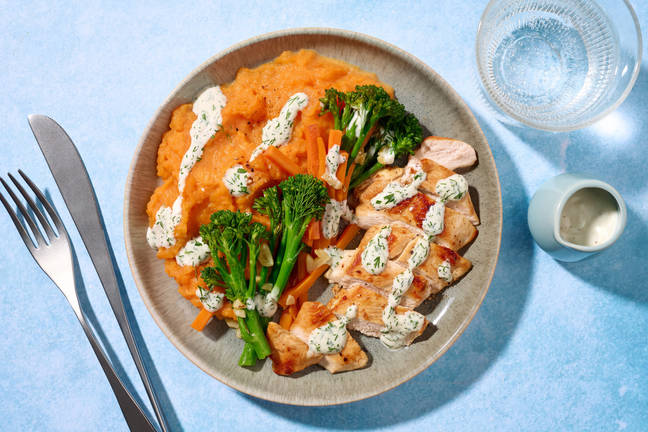 Golden Chicken & Garlic Kūmara Mash