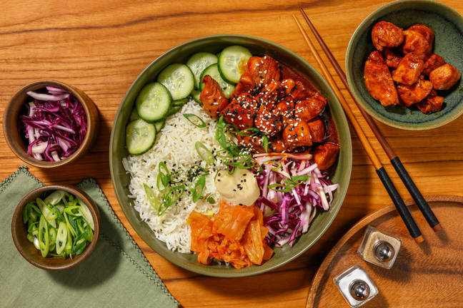 Sticky Korean Chicken & Garlic Rice Station