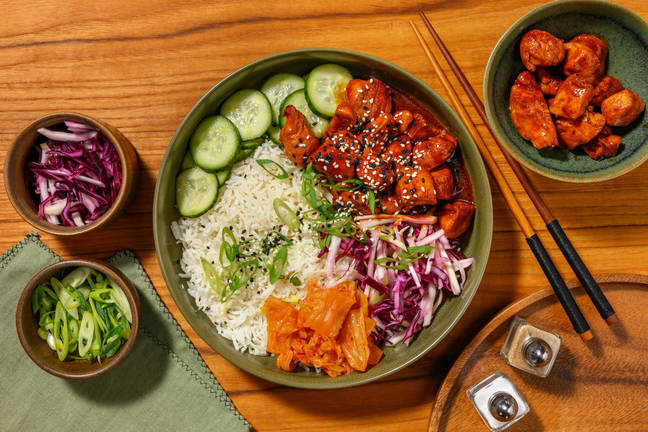 Sticky Korean Chicken & Garlic Rice Station