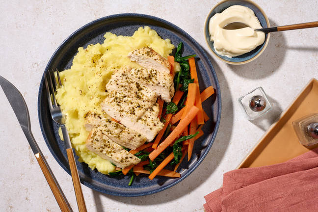 Garlic-Herb Chicken & Creamy Potato Mash