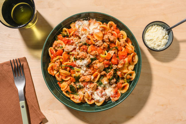 One-Pot Saucy Pork & Leek Orecchiette