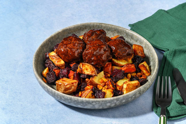 Honey-Glazed Beef Rissoles & Gravy 