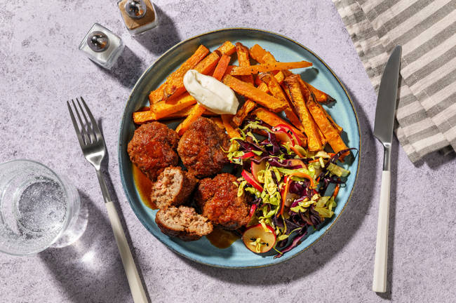 Fragrant Beef Rissoles & Kūmara Fries