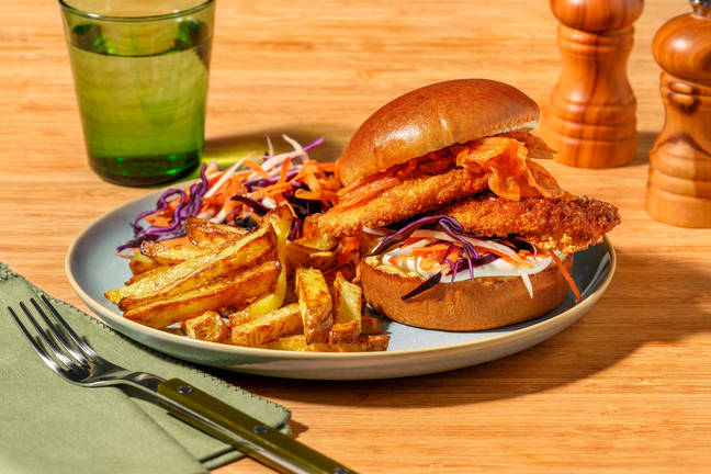 Korean Crumbed Chicken & Kimchi Burger