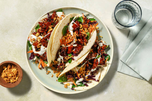 Saucy Umami Pork & Slaw Tacos