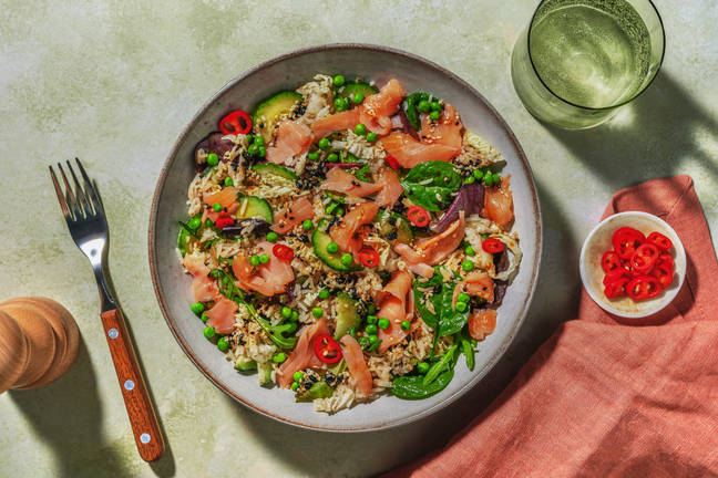 Japanese Smoked Salmon & Crispy Rice Salad