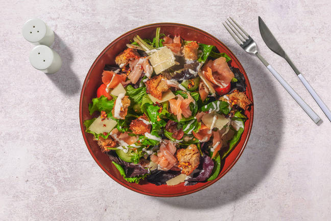 Smoked Salmon & Sourdough Crouton Salad