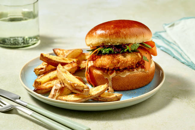 Crumbed Satay Chicken Burger