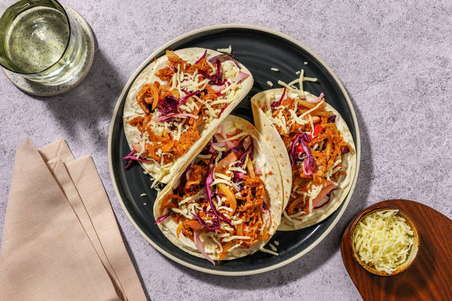Brisk BBQ Pulled Pork & Apple Slaw Tacos