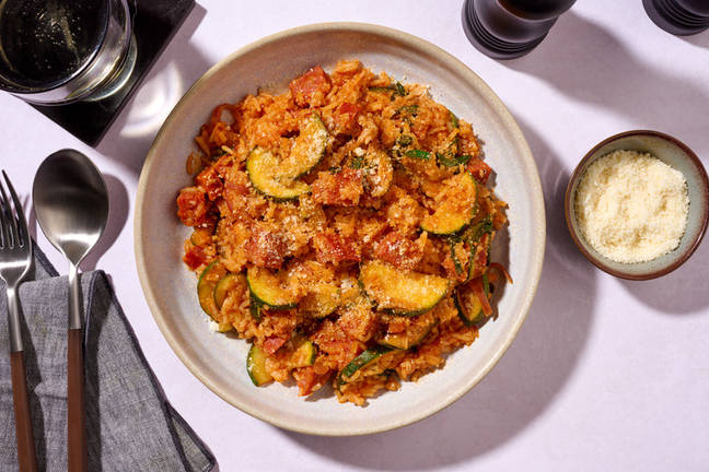 Oven-Baked Chorizo & Veggie Risotto