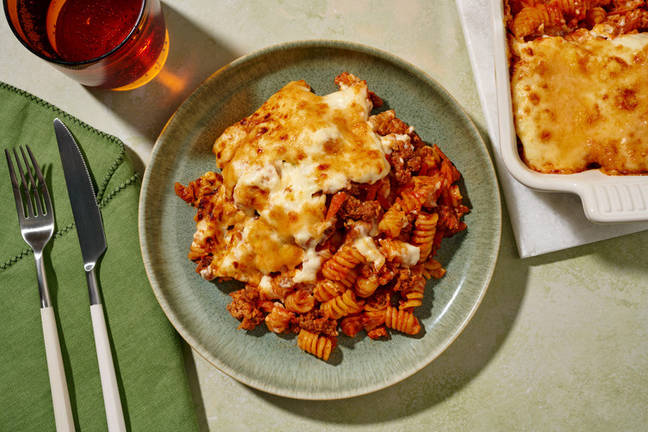 Homestyle Beef & Pork Fusilli Pasta Bake