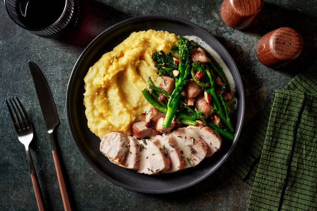 Luxe Herb-Crusted Chicken & Pancetta Greens