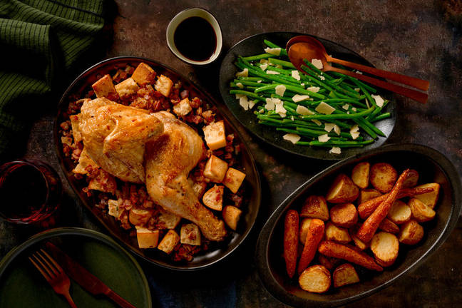 Roast Chicken & Rosemary Bacon Stuffing