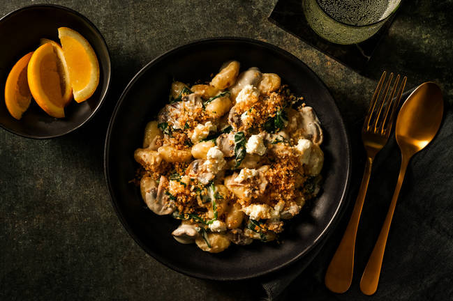 Luxe Mushroom Gnocchi & Herby Garlic Crumb