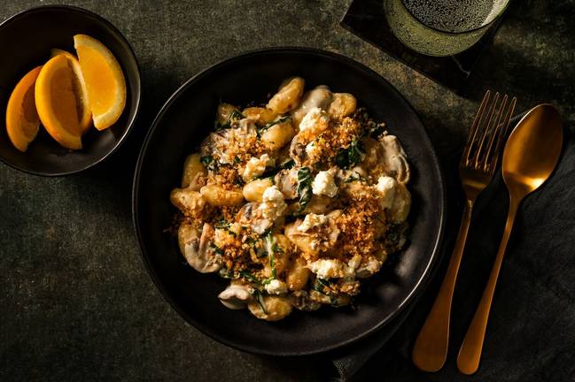 Mushroom Medley Gnocchi & Herby Garlic Crumb