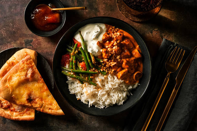 Chicken Korma Curry & Cheesy Garlic Naan
