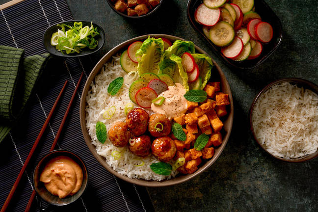 Vietnamese Pork Bun Cha & Popcorn Tofu