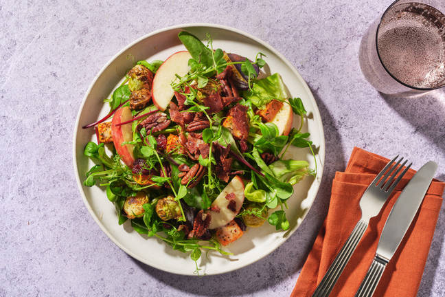 Creamy Maple Bacon & Sprout-Studded Salad