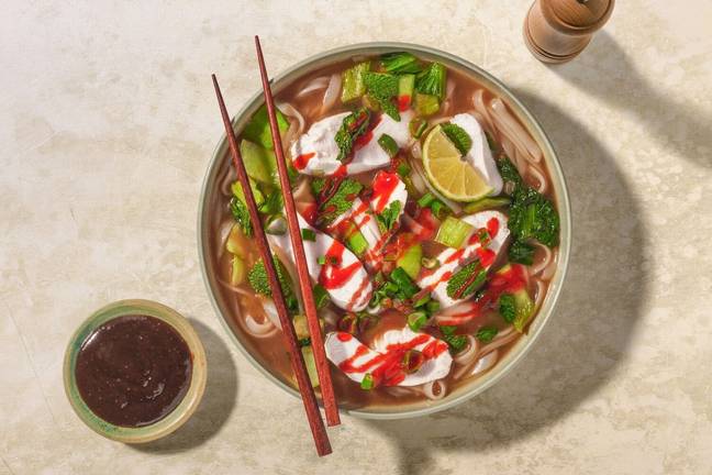 Pho-Style Chicken & Rice Noodle Soup