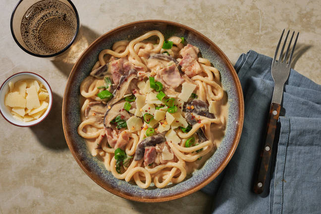 Creamy Miso Bacon & Mushroom Udon