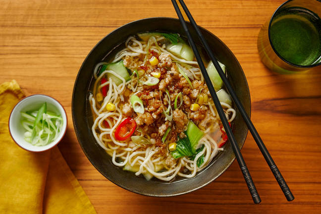 Asian BBQ Pork Noodle Soup